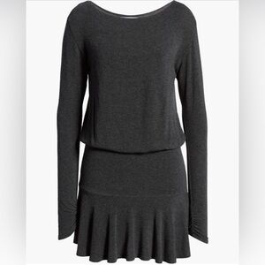 NWT Bailey 44 Zoe Charcoal Long Sleeve Dress